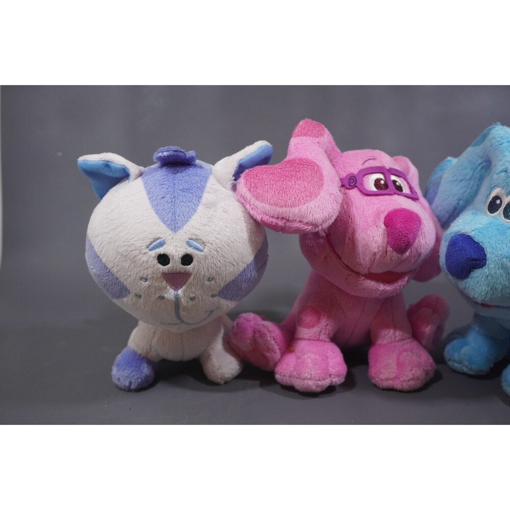 Blues Clues & You! Lot Plush Stuff Animal Dog 6” Blue, Magenta, and Periwinkle - Picture 2 of 4